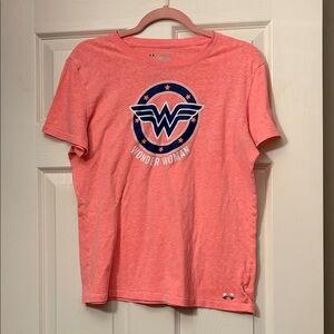Under Armour Coral Pink Wonder Woman Graphic Tee